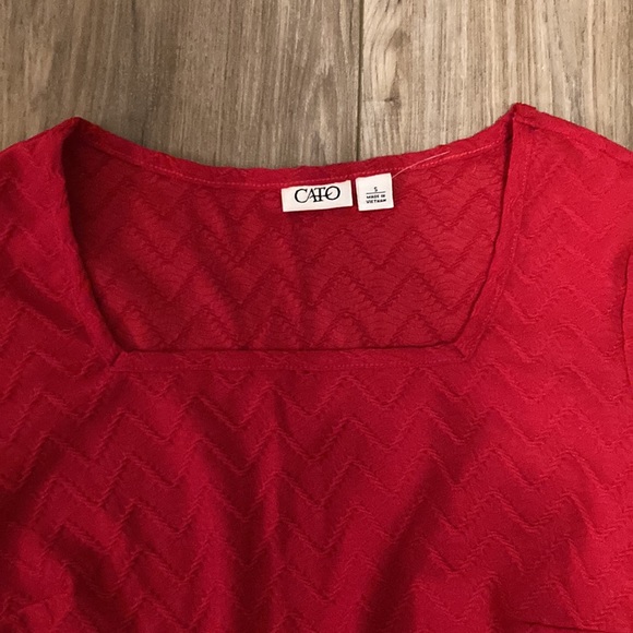 Red Ruffle Sleeve Blouse - Picture 3 of 3